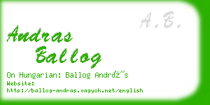 andras ballog business card